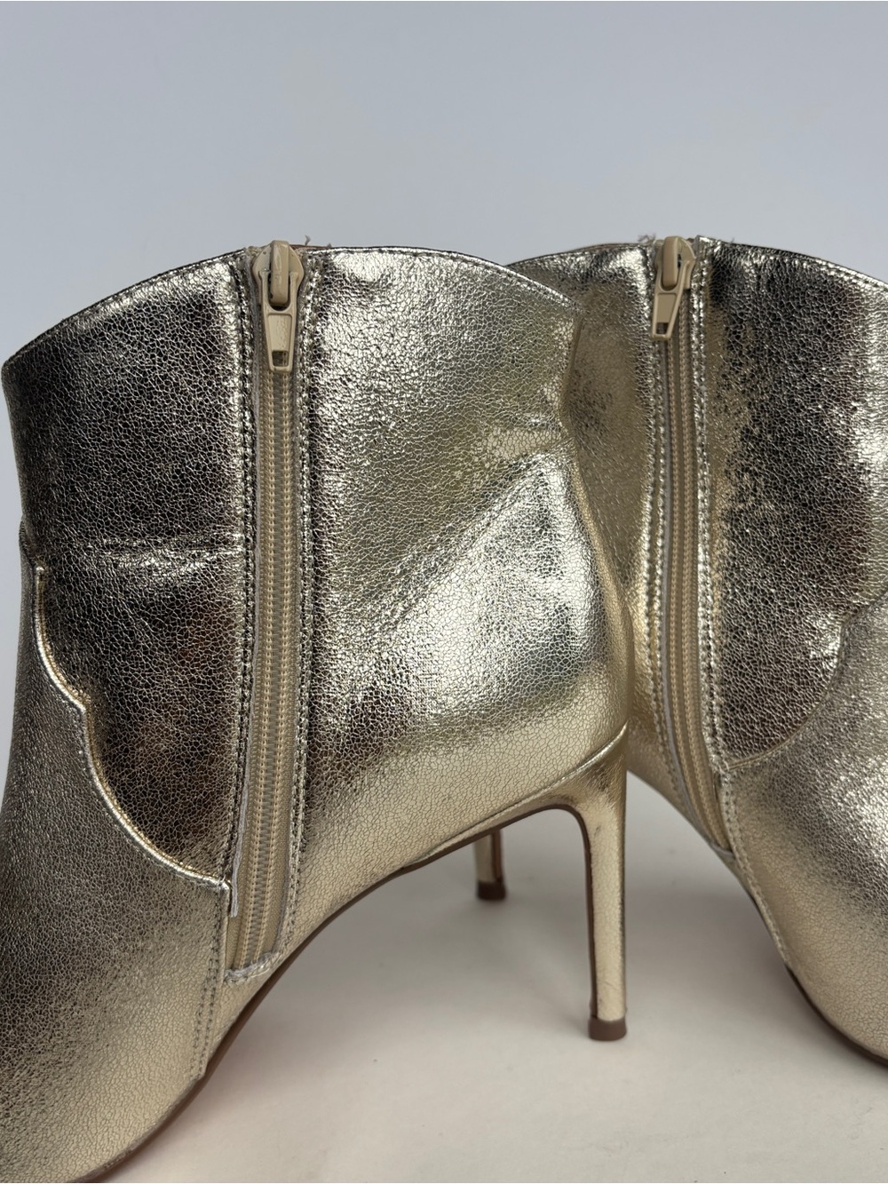 Express Metallic Gold Pointed-Toe Ankle Booties - Picture 11 of 13